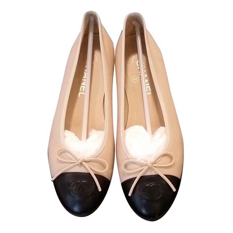 chanel ballerinas beige and black|chanel style ballet flats.